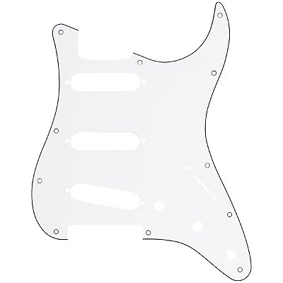 Escudo Para Guitarra Stratocaster Branco Blindado 3 Camadas