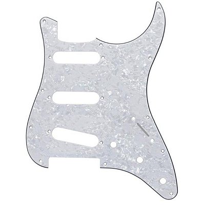 Escudo Para Guitarra Stratocaster Branco Perola 3 Camadas