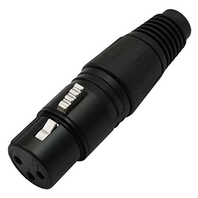 Plug Conector Xlr Femea Canon Com Pino Banhado A Ouro HJH