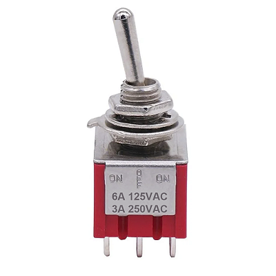Chave Mini Toggle Switch Para Pedais Dpdt Split On-Off-On 6 Polos
