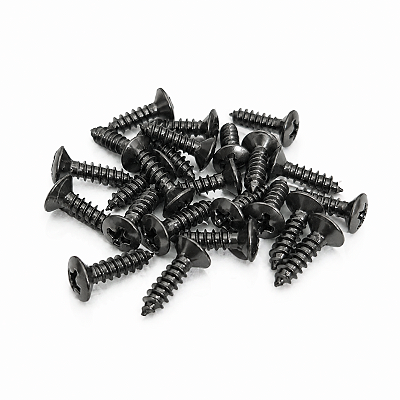 Kit Com 24 Parafusos Cosmo Black Para Escudo De Guitarra e Baixo