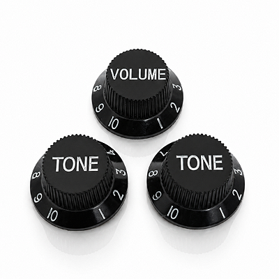 Knobs Para Guitarra Stratocaster Preto Botões Tone Volume