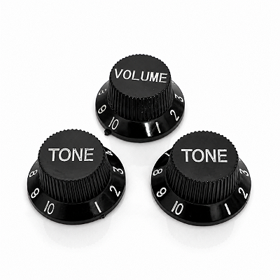 Knobs Para Guitarra Stratocaster Preto Botões Tone Volume