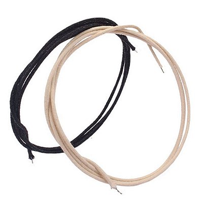 Fio De Pano Vintage Para Guitarra Branco e Preto 22AWG