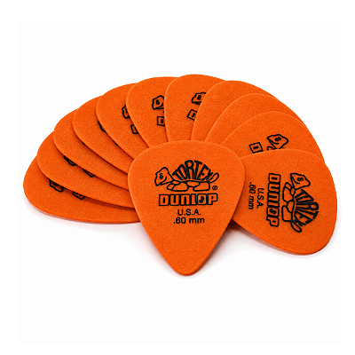 Kit Com 12 Palhetas Dunlop Tortex Laranja .60mm