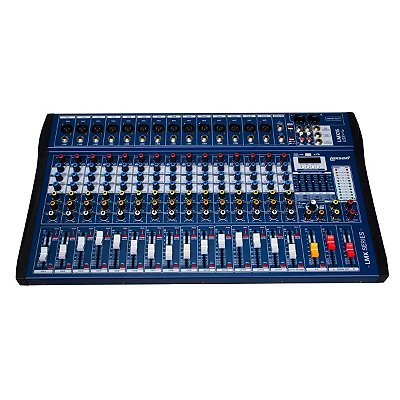 Mixer Mesa de Som Analógica Lexsen 16 Canais USB Bluetooth LMX16