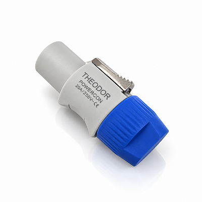 Conector Plug Speakon Macho Powercon 3 Polos Cinza Com Trava