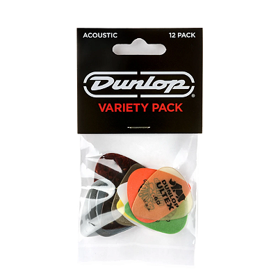 Kit Com 12 Palhetas Dunlop Variety Pack Sortidas Nylon Ultex Tortex