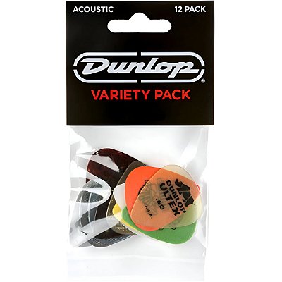 Kit Com 12 Palhetas Dunlop Variety Pack Sortidas Nylon Ultex Tortex