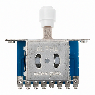 Chave Seletora Para Guitarra 3 Posições Alpha Knob Branco Vintage