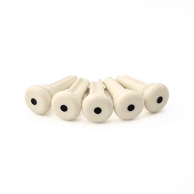 Kit Com 05 Pinos Trava Cordas De Plástico Creme Para Baixolão