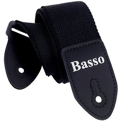 Correia Alça Basso Preta Para Instrumentos Musicais Nylon