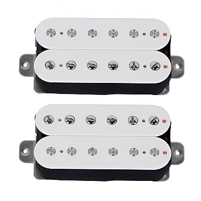 Set Captadores Fleor Humbucker PAF Vintage Alnico 5 Branco Pos. Braço e Ponte