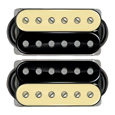 Set Captadores Fleor Humbucker PAF Vintage Alnico 5 Zebra Pos. Braço e Ponte