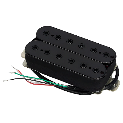 Captador Fleor Humbucker High Gain Hex Pole Preto Pos. Ponte