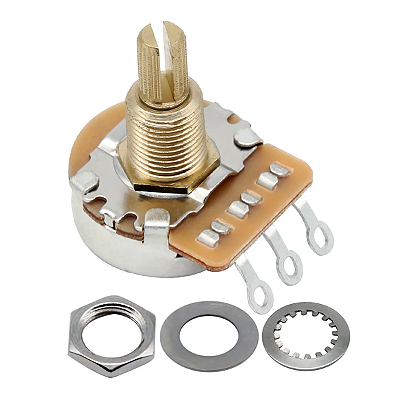 Potenciômetro Fleor B500K Eixo Longo Estriado Base Grande 24 Dentes
