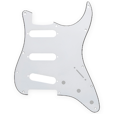 Escudo Branco Guitarra Strato 11 Furos 3 Camadas (Sanduiche)