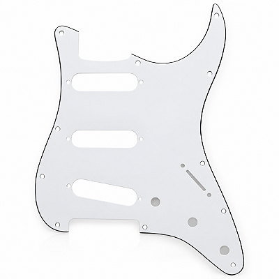 Escudo Branco Guitarra Strato 11 Furos 3 Camadas (Sanduiche)