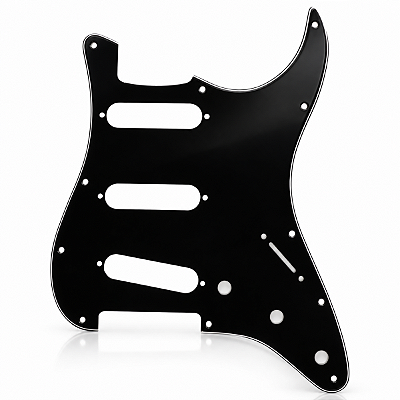 Escudo Preto Guitarra Strato 11 Furos 3 Camadas (Sanduiche)