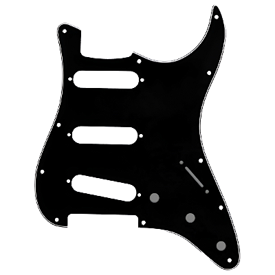 Escudo Preto Guitarra Strato 11 Furos 3 Camadas (Sanduiche)