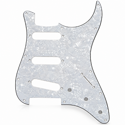 Escudo Branco Perolado Guitarra Strato 11 Furos 4 Camadas
