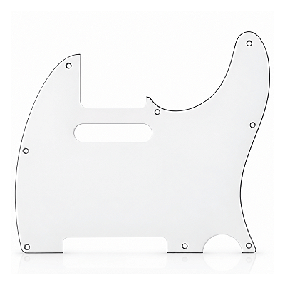 Escudo De Guitarra Telecaster Branco 08 Furos - 3 Camadas (Sanduiche)