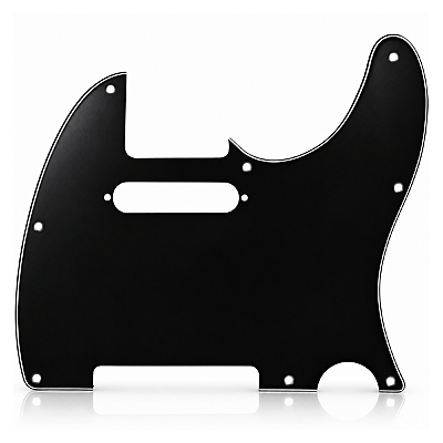 Escudo De Guitarra Telecaster Preto 08 Furos - 3 Camadas (Sanduiche)