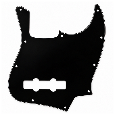 Escudo Para Contrabaixo Jazz Bass Preto 10 Furos - 3 Camadas (Sanduiche)