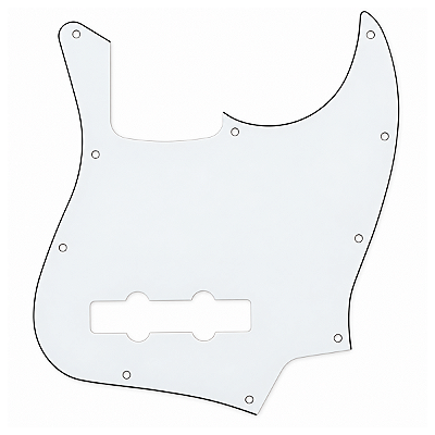 Escudo Para Contrabaixo Jazz Bass Branco 10 Furos - 3 Camadas (Sanduiche)