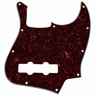 Escudo Red Tortoise Baixo Jazz Bass 4 Cordas 10 Furos 4 Camadas