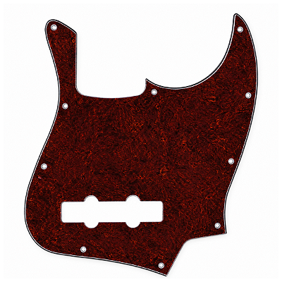 Escudo Red Tortoise Baixo Jazz Bass 4 Cordas 10 Furos 4 Camadas