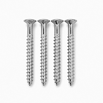 Kit Com 04 Parafusos Cromados Para Neck Plate De Guitarra e Contra Baixo