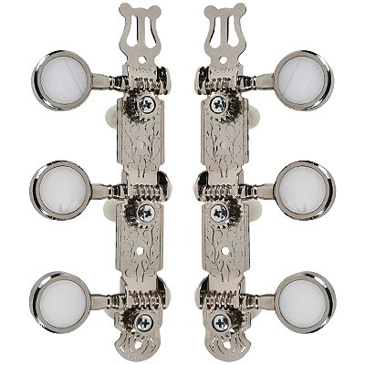 Tarraxas Pino Grosso Violão Nylon Deval Niquelada Botão Anel Branco