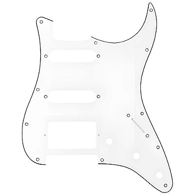 Escudo Branco Para Guitarra Strato SSH 11 Furos 3 Camadas (Sanduíche)