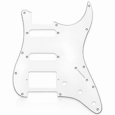 Escudo Branco Para Guitarra Strato HSS 11 Furos 3 Camadas (Sanduíche)