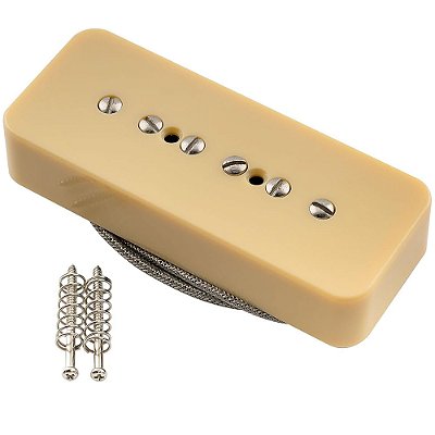 Captador Fleor P90 Vintage Alnico 5 Creme Guitarra Posição Braço