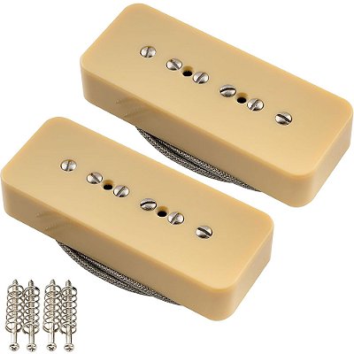 Set de Captadores Fleor P90 Alnico 5 Creme Vintage Braço e Ponte