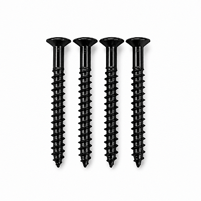 Kit Com 04 Parafusos Preto p/ Braço Neck Plate Guitarra ou Baixo Padrão Fender