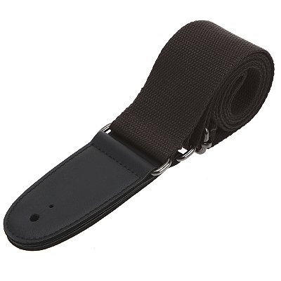 Correia Alça Em Nylon Marrom Pontas Reforçadas Para Violão Guitarra