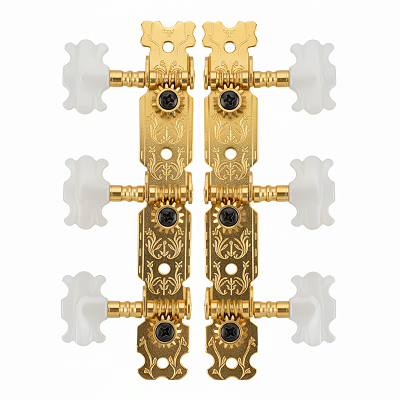 Jogo Tarraxas Pino Grosso Dourado Violão Nylon Clássico Botão Injetado