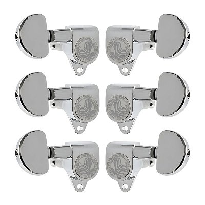 Tarraxas Meia Lua Cromada Para Guitarra Violão Furo Central 3x3