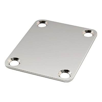 Neck Plate Cromado Para Guitarra E Contra Baixo