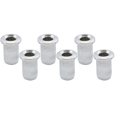 Kit Com 06 Buchas Ferrules Frontal Para Guitarra Cromado