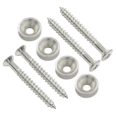 Kit Com 04 Parafusos e Buchas Para Neck Braço de Guitarra e Contra Baixo