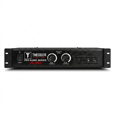 Amplificador De Potência Profissional Theodor Para Caixas 600W RMS PA6000 Preto