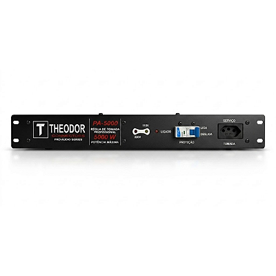 Régua Painel Distribuidor De Energia Rack Theodor 8 Tomadas 20A Disjuntor 32A 5600W