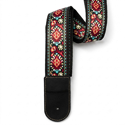 Correia Alça Estampada Jacquard Vintage Para Violão Guitarra