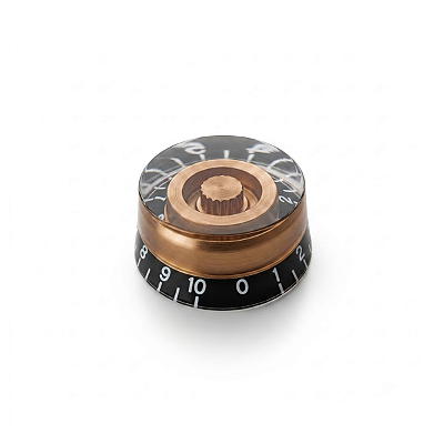 Knob Botão Para Guitarra Les Paul Speed Control Preto Com Miolo Dourado