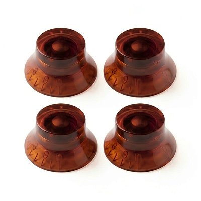 Kit Com 04 Knob Speed Control Top Hat Para Guitarra Les Paul Âmbar