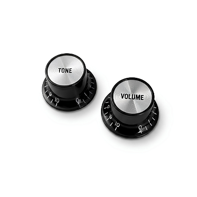 Knob Botão Tone e Volume Top Hat Reflector Para Guitarra Les Paul Sg Preto